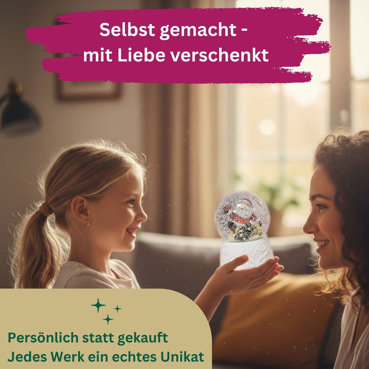 100mm Bastelset Sockel Silber antik Landschaft mit DIY-Schneekugel für Spieluhr - 1x Schnee