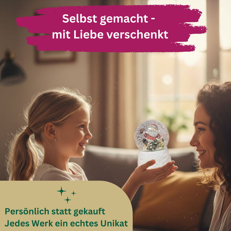 100mm Bastelset Sockel Silber antik Landschaft mit DIY-Schneekugel für Spieluhr - 1x Schnee