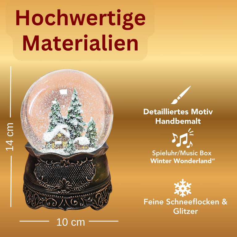 Kupfer-Dekopaket - 3 Nostalgie Schneekugeln in zwei Größen