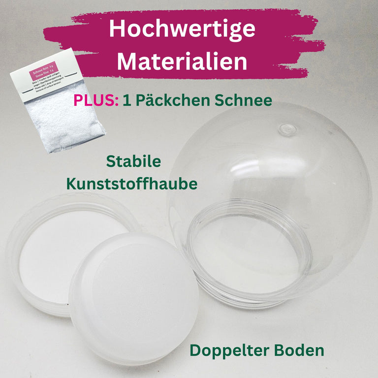 Kunststoff-Schneekugel rund Schraubverschluss 60 x 67 mm - incl. 1 x Schnee