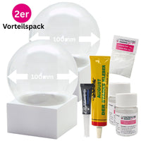 2er Vorteilspack 2 x 100mm Durchmesser weiß mit Zubehör