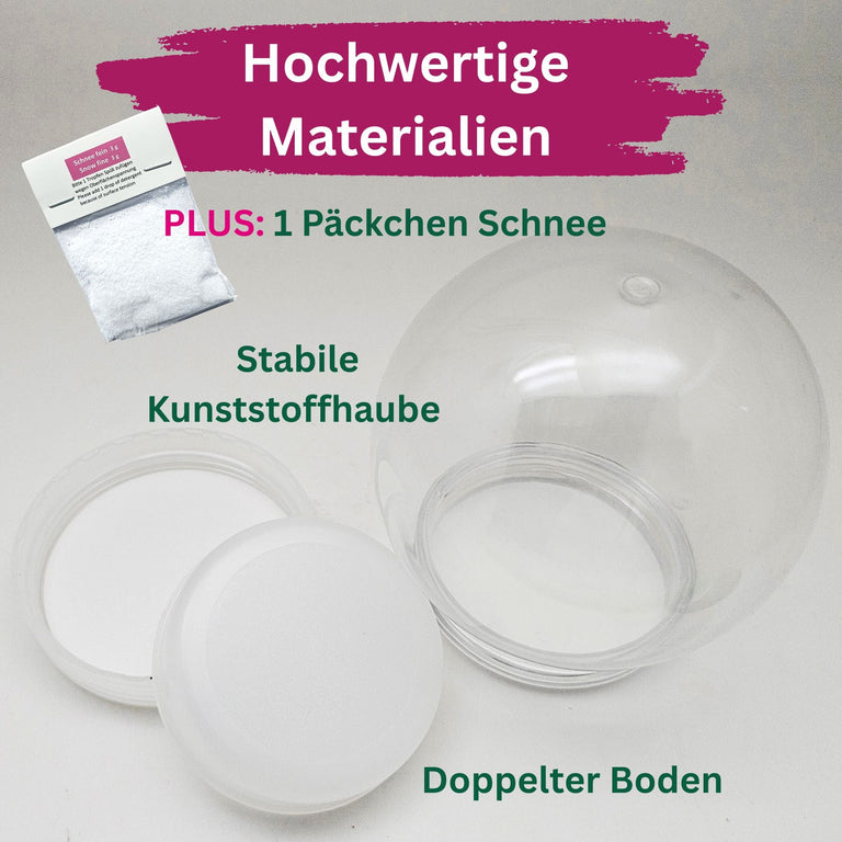 DIY Schneekugel-Set „Party-Pack“ (5er Vorteilspack) 80 rund mit Schraubverschluss - Schneekugelhaus
