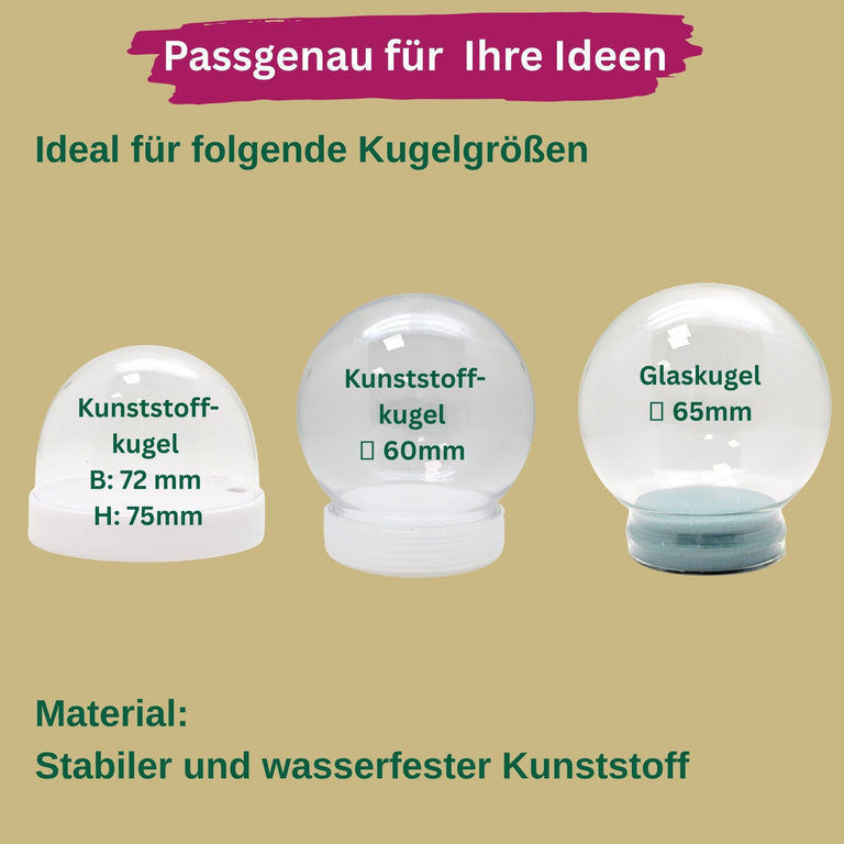 Figuren-Sets für Bastel-Kugeln Tiere klein - Zufalls-Mix - Schneekugelhaus
