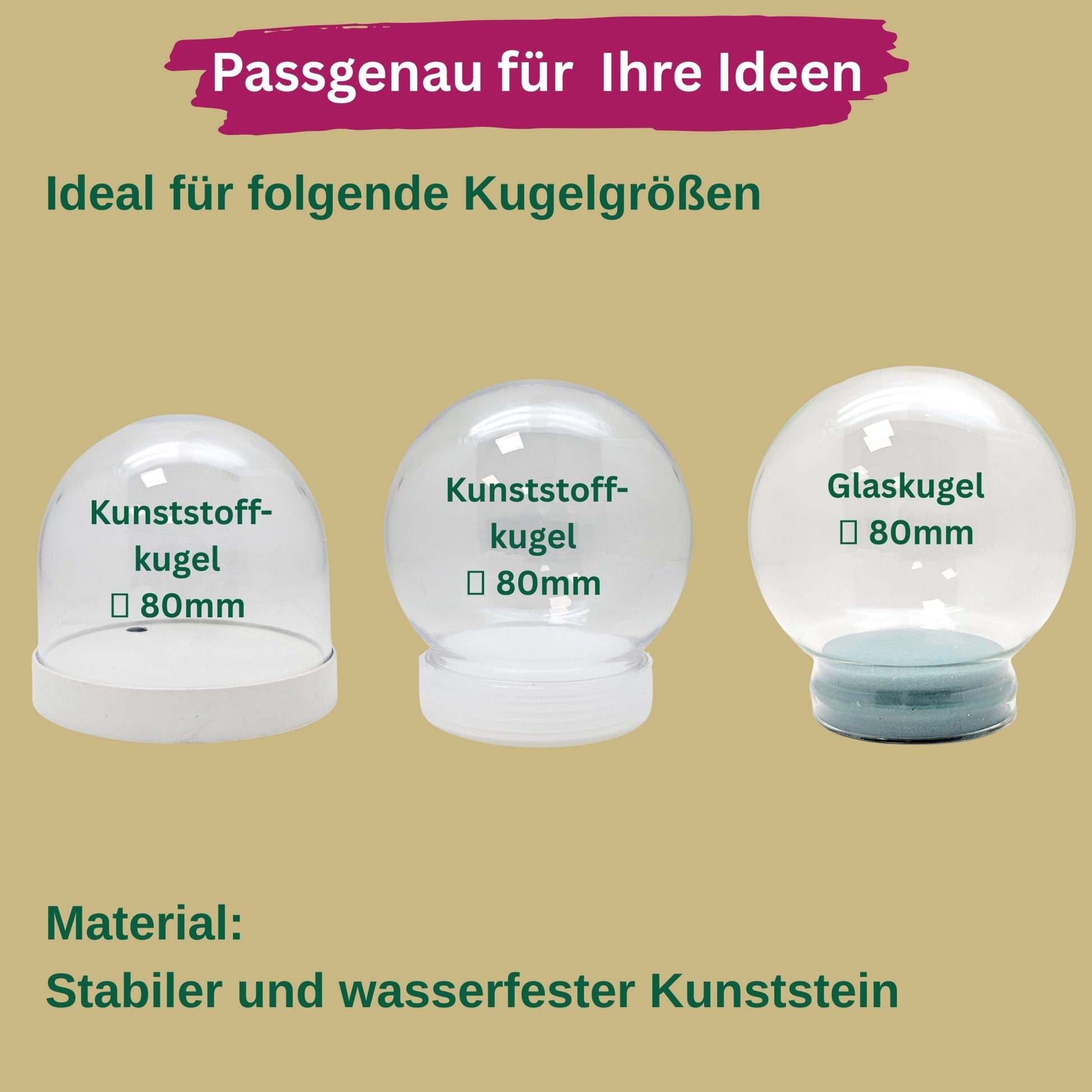 Figuren-Sets für Bastel-Kugeln Weihnachten groß - Zufalls-Mix - Schneekugelhaus