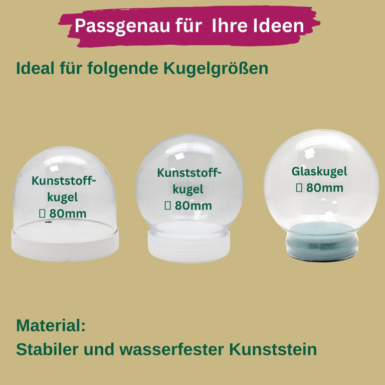 Figuren-Sets für Bastel-Kugeln Weihnachten groß - Zufalls-Mix - Schneekugelhaus