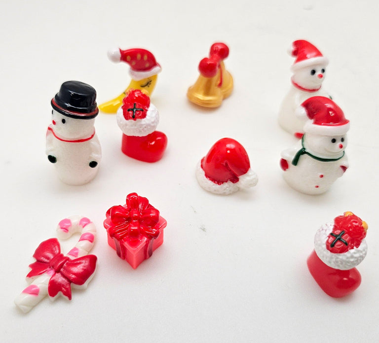 Figuren-Sets für Bastel-Kugeln Weihnachten klein - Zufalls-Mix - Schneekugelhaus