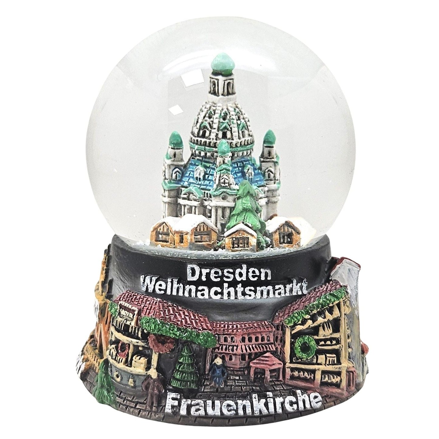 Souvenir Schneekugel Weihnachtsmarkt Dresden Rathaus B: 6,5 H: 8,5 - Schneekugelhaus