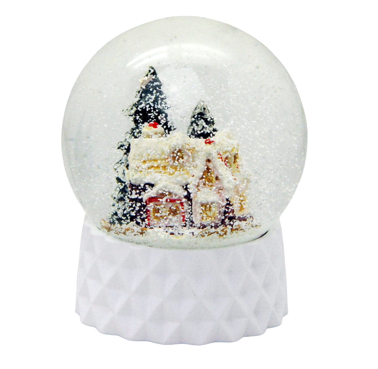 100mm Polyresin Sockel weiß rund kubische Form für DIY-Schneekugel - Schneekugelhaus