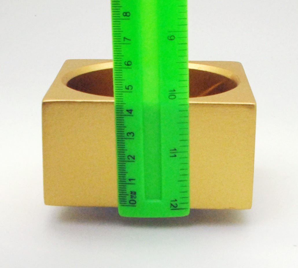 120mm Polyresin Sockel gold eckig für DIY-Schneekugel - Schneekugelhaus