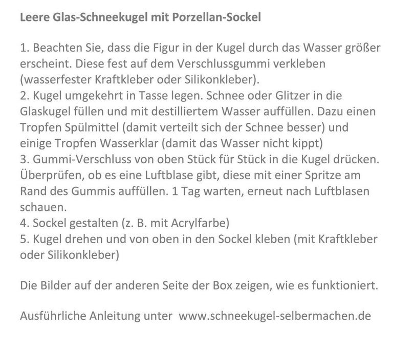 150mm DIY Schneekugel Bastelset silber galvanisiert - Schneekugelhaus